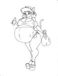  2014 anthro bag belly big_belly big_breasts black_and_white bottle bottomwear breasts buckteeth clothing danellz female footwear hotpants mammal monochrome mouse murid murine navel nipple_outline pregnant rodent shirt shoes shorts solo stretch_marks teeth topwear 