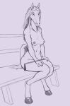  2020 anthro bench breasts equid equine female hair hi_res hooves horse looking_up lord_magicpants mammal nipples nude riding_crop simple_background sitting solo whip 