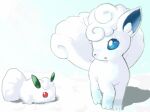  :o aberu_(ycrr3542) alolan_vulpix blue_eyes commentary_request looking_to_the_side no_humans pokemon pokemon_(creature) snow_sculpture solo standing toes white_fur 