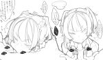 1boy 1girl :p bangs blush braid breath commentary_request fellatio foreskin foreskin_pull girls&#039;_frontline greyscale highres kimura_akiyoshi monochrome one_eye_closed oral penis short_twintails simple_background sketch sweat tongue tongue_out translation_request twintails uncensored welrod_mkii_(girls&#039;_frontline) 