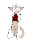  anthro basitin basitin_doctor big_ears biped blush doctor erection girly greedmaster-h hair low_res male solo twokinds webcomic white_hair 