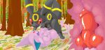  anal anal_penetration animal_genitalia animal_penis balls black_balls black_body black_sheath canine_penis digital_media_(artwork) duo eeveelution embarrassed espeon feral feral_on_feral forest fully_sheathed genitals iltedaliu internal knot male male/male nintendo penetration penis penis_tip pink_body pink_sheath pixel_(artwork) plant pok&eacute;mon pok&eacute;mon_(species) quadruped sheath tree umbreon video_games 