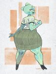  anthro blue_body bottomwear cartoon_network clothing domestic_cat felid feline felis female hi_res high_heels looking_at_viewer looking_back looking_back_at_viewer mammal nicole_watterson pinup pose shirt simple_background skirt solo the_amazing_world_of_gumball thick_thighs topwear white_background wide_hips wolftang 