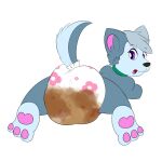  anthro butt canid canine canis diaper domestic_dog feces female hi_res husky imces mammal messing messy_diaper nordic_sled_dog scat soiled soiling solo spitz surprise tammy 