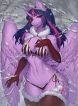  2022 absurd_res anthro armwear clothed clothing cutie_mark digital_media_(artwork) equid equine feathered_wings feathers female friendship_is_magic hasbro hi_res horn legwear looking_at_viewer mammal mashiro_sssinohu my_little_pony navel purple_eyes solo twilight_sparkle_(mlp) winged_unicorn wings 