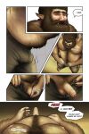  2022 anthro awarebear bite biting_lip biting_own_lip bodily_fluids bottomwear bulge claws clothed clothing comic cursing curtis_(awarebear) dialogue discomfort ears_down erection erection_under_clothing exposed first_person_view fur fur_growth genitals growth hairy half-closed_eyes heartbeat hi_res human humanoid_genitalia humanoid_pointy_ears looking_at_genitalia looking_at_penis looking_down male mammal muscle_growth muscular muscular_male narrowed_eyes onomatopoeia open_shorts penis pivoted_ears self_bite sharp_claws sharp_teeth shorts solo sound_effects species_transformation speech_bubble squint sweat teeth text throbbing_penis topless transformation transformation_sequence uncomfortable undressing unwanted_erection ursid were wereursid zipper zipper_down 