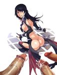  ass black_hair blue_eyes censored emilia_giannino granado_espada no_panties penis sitting 