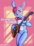  3:4 animatronic bass_guitar five_nights_at_freddy&#039;s glamrock_bonnie_(fnaf) guitar looking_away machine male musical_instrument playing_bass plucked_string_instrument robot saltywaterj scottgames solo string_instrument video_games 