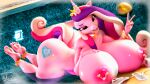  3d_(artwork) absurd_res anthro anthrofied big_breasts big_butt breasts butt digital_media_(artwork) equid equine female friendship_is_magic hi_res horn huge_breasts lying mammal my_little_pony nipple_piercing nipples on_front piercing princess_cadance_(mlp) solo tongue tongue_out unicorn whiteskyline 