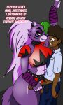 anthro bodily_fluids breasts canid canine canis cum cum_on_penis dominant dominant_female duo english_text female five_nights_at_freddy&#039;s five_nights_at_freddy&#039;s:_security_breach genital_fluids genitals green_eyes hair handjob hi_res human humanoid larger_female machine male male/female mammal multicolored_hair penile penis precum predatory_look purple_body purple_hair robot roxanne_wolf_(fnaf) scottgames sex size_difference smaller_male text theshamelessfreak thick_thighs two_tone_hair video_games wide_hips wolf 