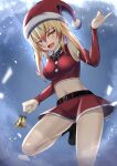  blonde_hair christmas christmas_dress christmas_ornaments cross dress germany highres iron_cross jiseki_rena merry_christmas original red_dress red_eyes red_skirt santa_costume skirt 