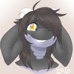  1:1 anthro dragon durg durg_(artist) floppy_ears furry hair head_shot long_hair scalie 