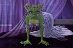  &lt;3 &lt;3_eyes amphibian anthro clothed clothing digital_media_(artwork) dress female frog penny_(tekandprieda) solo tekandprieda_(artist) wedding_dress wedding_veil 