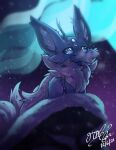  ambiguous_gender aurora_(disambiguation) blue_body blue_fur eeveelution espeon fur fusion gingy_k_fox horn looking_at_viewer nintendo outside pok&eacute;mon pok&eacute;mon_(species) pok&eacute;mon_fusion sawsbuck snow sparkles video_games 
