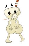  anthro butt butt_grab cuphead_(character) cuphead_(game) featureless_crotch for_a_head hand_on_butt hi_res humanoid male male/male nude object_head shocked solo unknown_artist video_games 