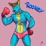  1:1 abs angry_furret animal_crossing anthro hi_res kangaroo macropod male mammal marsupial muscular muscular_anthro muscular_male nintendo rooney_(animal_crossing) simple_background solo video_games 