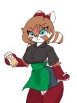  3:4 absurd_res ailurid anthro apron blue_eyes bottomwear brown_hair clothing fan_character female hair hi_res mammal my pace-maker red_panda skirt solo thick_thighs 