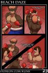  alex_carter anthro blue_eyes boxing bret_barker brown_body brown_fur brown_hair canid canine colonel_klink english_text equid equine fight fur green_eyes hair hi_res horse male mammal red_hair sport text url 