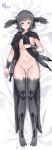  1girl arm_at_side arm_rest bangs bird_legs bird_tail bird_wings black_eyes black_hair black_wings bracelet breasts capelet closed_mouth commission dakimakura_(medium) expressionless feathered_wings feathers final_fantasy final_fantasy_xiv from_above full_body groin half-closed_eyes hand_rest harigane_shinshi harpy highres jewelry looking_at_viewer lying medium_hair meteion monster_girl navel nipples nude on_back petite pussy pussy_peek skeb_commission small_breasts solo spoilers stomach tail tail_feathers talons wings 