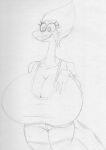  amphibia_(series) amphibian anthro balls big_breasts breasts clothing collarbone disney eyelashes female general_yunan genitals hair huge_breasts long_tail monochrome newt non-mammal_breasts salamander_(amphibian) sbshouseofpancakes sharp_teeth short_hair sketch smile spots teeth traditional_media_(artwork) 