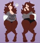  anthro big_butt butt canid canine cinnamon_(wonderslug) clothing fangs female hi_res huge_butt lying mammal open_mouth panties pawpads shirt solo t-shirt thick_thighs tired topwear underwear were werecanid werecanine werewolf wide_hips wonderslug_(artist) yawn 