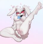  absurd_res anthro aroused blush bodily_fluids ears_down ejaculation eyelashes female female/female five_nights_at_freddy&#039;s five_nights_at_freddy&#039;s:_security_breach genital_fluids hi_res holding_legs_up humanoid knife_play lagomorph leporid mammal masturbation pivoted_ears pussy_ejaculation pussy_juice rabbit ribbons scottgames sharkysocks solo tail vanny_(fnaf) video_games whiskers 