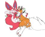  bargglesnatch-x1 bodily_fluids collar cum duo dusk_lycanroc eeveelution fellatio female genital_fluids genitals hi_res leaking_cum lycanroc male nintendo oral pen_(pd) penile pok&eacute;mon pok&eacute;mon_(species) pussy sex soulsong_(celestial_wolf) sylveon video_games 