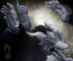  5toed absurd_res claws dragon feet footlicking ghosthands hi_res high_heels laugh legs licking mroleoso paws plantigrade soles tickling toes tongue tongue_out 