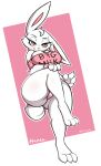  2022 anthro blush clothing digital_media_(artwork) eyebrows eyelashes female fingers hi_res kyodashiro lagomorph leporid mammal rabbit simple_background solo text text_on_clothing 