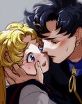  bishoujo_senshi_sailor_moon blonde_hair blue_eyes blue_hair blush couple imminent_kiss mayo_(becky2006) open_mouth seiya_kou tsukino_usagi 