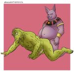  1:1 absurd_res alligator alligatorid anal anal_penetration animal_head anthro balls belly champa crocodilian digital_media_(artwork) domestic_cat dorohedoro dragon_ball dragon_ball_super duo efryol felid feline felis for_a_head genitals hairless hairless_cat hi_res kaiman kaiman_(dorohedoro) lizard male male/male male_penetrated male_penetrating male_penetrating_male mammal muscular muscular_male nipples nude overweight overweight_male penetration penis purple_body reptile scalie sex simple_background sphynx_(cat) teeth tongue 