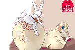  anal anthro artic_hare bent_over_desk duo female hi_res jessi_bunn lagomorph male male/female mammal max_(sam_and_max) perching sam_and_max size_difference small_dom_big_sub succubusbnny 