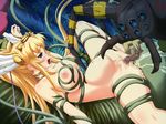  bestiality blonde_hair breast_squeeze breasts censored female girl insemination large_breasts monster monster_park nude rape spider stomach_bulge tentacle 