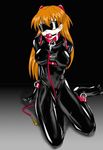  ball_gag bdsm blindfold bodysuit bondage bound gag harness kokuyousha latex leash neon_genesis_evangelion orange_hair rubber skin_tight soryu_asuka_langley souryuu_asuka_langley 