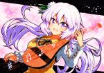 1girl biwa_lute highres instrument light_purple_hair lute_(instrument) music musical_note open_mouth playing_instrument purple_eyes qqqrinkappp solo staff_(music) touhou traditional_media tsukumo_benben 