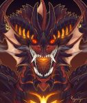  2022 digital_media_(artwork) dragon looking_at_viewer open_mouth red_eyes rogueliger scales teeth tongue 