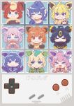  &gt;_&lt; 6+girls :3 ahoge animal_ear_fluff arms_behind_head bangs black_hair black_scarf blonde_hair blue_eyes blue_hair brown_eyes brown_hair closed_eyes closed_mouth commentary_request cookie_(touhou) crossed_arms eevee espeon eyebrows_visible_through_hair flareon forehead_jewel game_boy game_boy_(original) glaceon green_eyes half-closed_eyes handheld_game_console hands_on_own_cheeks hands_on_own_face head_fins highres interlocked_fingers jolteon leafeon long_sleeves looking_at_viewer multicolored_hair multiple_girls nyon_(cookie) open_mouth outstretched_hand own_hands_together pink_hair pink_scarf pokemon reaching_out red_hair scarf short_hair smile sylveon translation_request tsuzuchii two-tone_hair umbreon upper_body v-shaped_eyebrows vaporeon yellow_eyes 