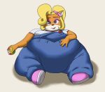 activision anthro clothing coco_bandicoot crash_bandicoot_(series) eyeshadow female food fruit makeup obese obese_anthro obese_female overalls overweight overweight_anthro overweight_female plant seatbelt_(artist) video_games weight_gain wumpa_fruit 