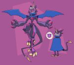  anthro bandai_namco black_body cape claws clothing digimon digimon_ghost_game emoji evil_grin grusgammamon hi_res horn invalid_tag male scalie sharp_teeth smile solo talons teeth wings wishawitchh 