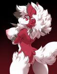  2022 3_fingers absurd_res anthro arms_under_breasts big_breasts big_nipples breasts butt claws colored crossed_arms dusk_lycanroc female fingers fluffy fluffy_tail fur genitals gradient_background grey_body grey_fur hi_res huge_breasts hyper hyper_breasts lacuna_lycanroc looking_at_viewer lycanroc multicolored_body multicolored_fur neck_tuft nintendo nipples olive_cow pink_nipples pink_pussy pok&eacute;mon pok&eacute;mon_(species) presenting pussy raised_tail rear_view red_body red_eyes red_fur shaded simple_background smug solo spikes thick_thighs tuft video_games white_body white_fur 