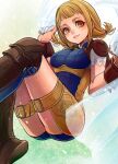  1girl blonde_hair blue_eyes braid breasts brown_eyes final_fantasy final_fantasy_xii long_hair looking_at_viewer payu_(pyms11) penelo smile solo thighhighs twin_braids twintails 