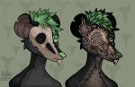  anthro bone clothing corpse costume dead_eyes death decay decomposition flesh food fur gore green_hair grey_body grey_fur hair hi_res kolkolukija maggots male mammal meat murid murine plushie rat rodent rot solo suit toy trapped worm 