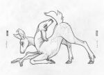  2022 cervid ecmajor female feral fur hooves mammal radstag simple_background traditional_media_(artwork) white_background 