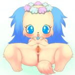  anthro bird_dog blue_eyes blush bunnag canid canine canis cavalier_king_charles_spaniel clitoral_hood clitoris domestic_dog female flat_chested genitals hi_res humanoid_genitalia humanoid_pussy hunting_dog jewelpet jewelry looking_at_viewer lying mammal necklace nude on_back open_mouth presenting presenting_pussy pussy sanrio sapphie sega sega_toys simple_background solo spaniel spread_legs spread_pussy spreading thick_thighs toy_dog urethra 