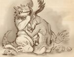  age_difference anthro big_breasts breasts caribou_(artist) cervid clothed clothed/nude clothing duo female fungus horned_lizard_(disambiguation) male male/female mammal mushroom nude older_female penetration sitting vaginal vaginal_penetration 