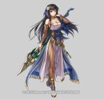  bangs bare_shoulders black_eyes black_hair breasts choker detached_sleeves fire_emblem fire_emblem:_the_blazing_blade fire_emblem_heroes full_body hair_ornament high_heels holding holding_polearm holding_weapon jewelry karla_(fire_emblem) kita_senri large_breasts long_hair looking_at_viewer official_alternate_costume official_art pantyhose polearm toeless_footwear toeless_legwear weapon 
