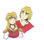  1boy 1girl blonde_hair blue_eyes blush crown deviantart_sample eye_contact image_sample johnnobuyoshi ken_masters long_hair looking_at_another md5_mismatch nervous princess_zelda resolution_mismatch source_larger street_fighter super_smash_bros. 