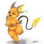  absurd_res anthro areola big_breasts breasts female genitals hi_res nintendo nipples one_eye_closed open_mouth open_smile pok&eacute;mon pok&eacute;mon_(species) pussy raichu senpaimisskitty smile solo video_games wink 