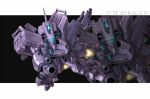  border cannon character_name flight glowing glowing_eyes kantai_collection mecha mirage_iii_(muvluv) muvluv no_humans tactical_surface_fighter takamaru_(taka1220) thrusters turret white_border zoom_layer 