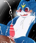  absurd_res anal anthro bandai_namco blue_body blush bodily_fluids cum cum_on_face cum_while_penetrated digimon digimon_(species) duo erection genital_fluids genitals hi_res ib male male/male male_penetrated male_penetrating male_penetrating_male orgasm penetration penis sex tapering_penis veemon 